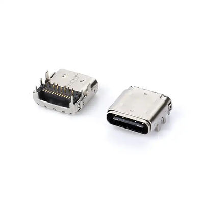24 Pin USB Type C Female Connector DIP+SMT 3.4 Plug Depan Dan Patch Belakang Untuk Kabel Pengisian