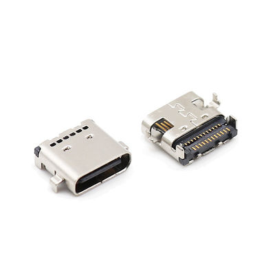Sinking Jenis SMT USB Female Jenis C Penyambung USB Jenis C 24 Pin socket