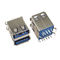 Female Dual Port 3.0 Konektor Micro USB Tipe A 18 Pin MENCELUPKAN 180 Derajat SGS