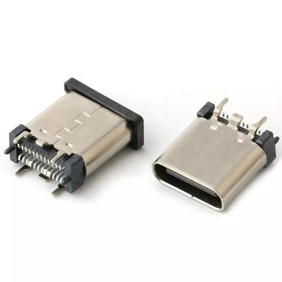 USB 3.1 Female 24pin USB C Type Connector Patch Vertikal Kecepatan Tinggi