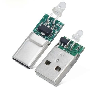 Kuningan Tembaga USB Type C Male Konektor Dengan Lampu LED Untuk SAMSUNG HUAWEI