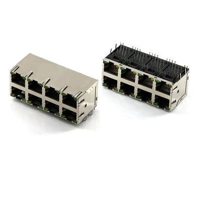 Cat6 Multi Port 2x4 Port RJ45 Konektor PCB Ethernet Jack Female Panel Mount