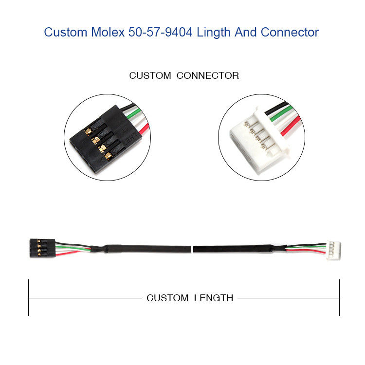 Molex 50-57-9404 Custom Wire Harness Dengan Konektor SL 2.54mm 4 Way 70066