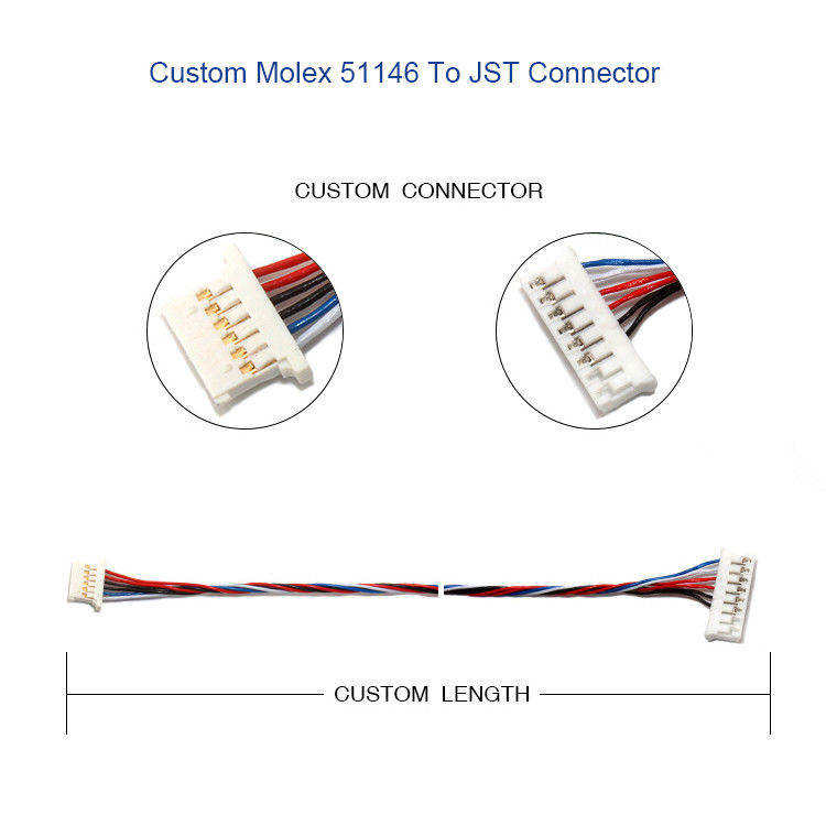 5P 6P Electric Wire Harness MOLEX 51146 1.25mm Dengan A1254 SMD Housing Holder