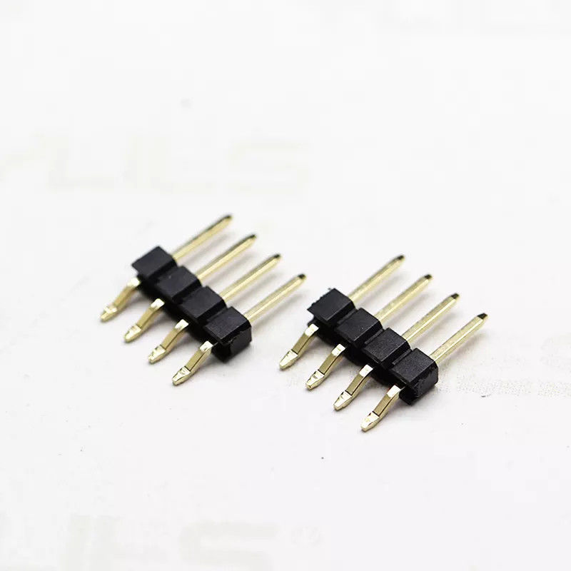 Plastik Sudut Kanan Melengkung SMT Baris Tunggal Pin Header 2.54mm Posisi 2-40pin
