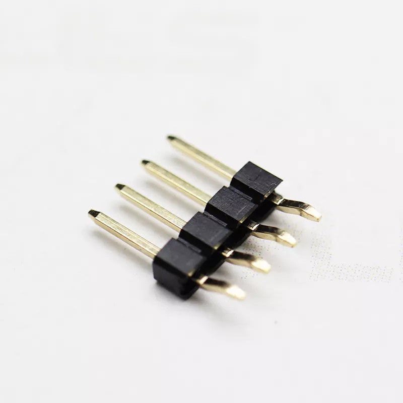 Plastik Sudut Kanan Melengkung SMT Baris Tunggal Pin Header 2.54mm Posisi 2-40pin