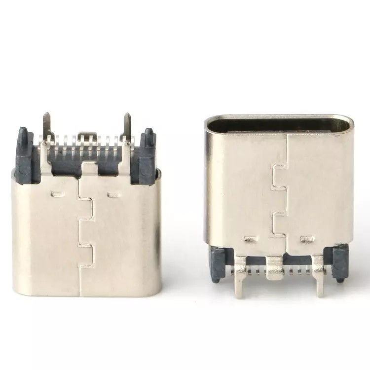 USB 3.1 Female 24pin USB C Type Connector Patch Vertikal Kecepatan Tinggi