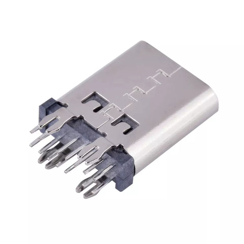 DIP Vertical Mount USB Type C 14 Pin Connector 10.5mm 180 Derajat