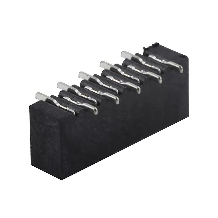 Hitam 1.0mm Pitch Kontak Reversibel Vertikal Tipe SMT Konektor FPC Bar Ke Bar