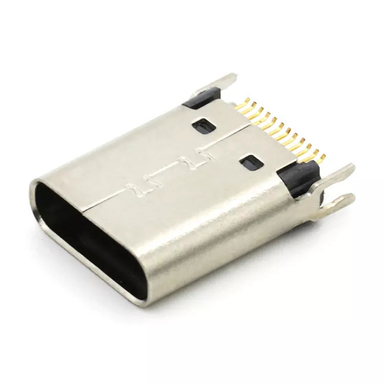 Female Socket 24P USB 3.1 TYPE C Konektor 180 derajat Untuk PCB 1.0mm
