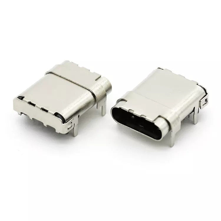 TOP MOUNT Melalui Lubang SMT Type 24Pin USB 3.1 C Female Connector Untuk PCB