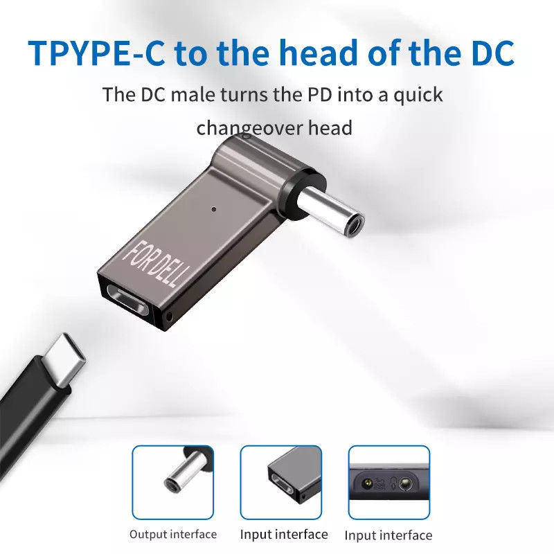 Adaptor Colokan 100w Type C Ke Putaran Video Quick Charge Male 18.5v - 20v