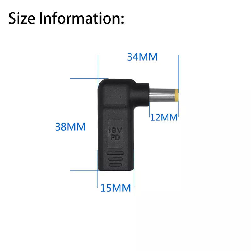 USB Type C Female To DC 5525 Male Converter PD Decoy Spoof Trigger Plug Jack