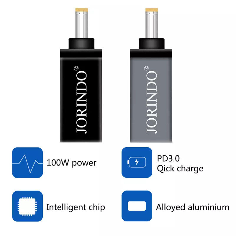 100W USB Type C Female To DC 5.5x2.5mm Male PD Connector Fast Quick Charge