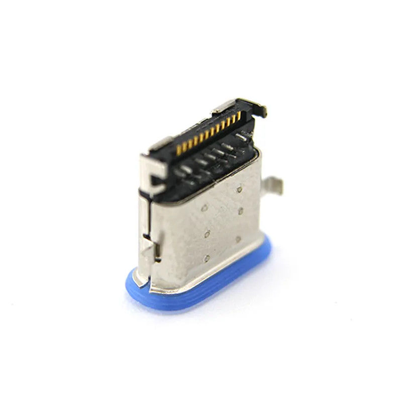 Konektor USB Tipe C 24Pin Wanita Tahan Air Mid Mount SMT