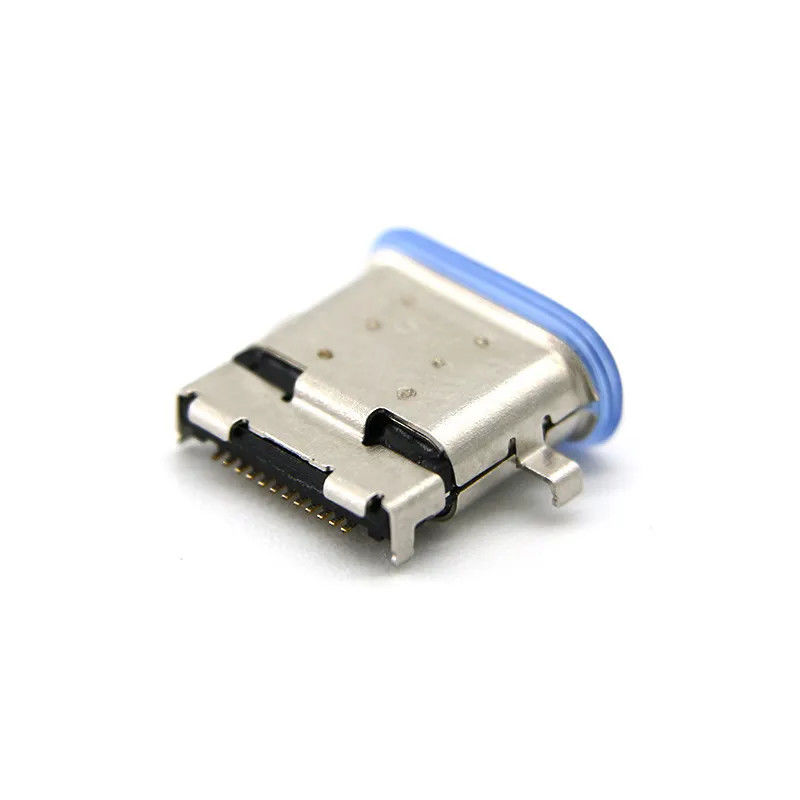 Konektor USB Tipe C 24Pin Wanita Tahan Air Mid Mount SMT