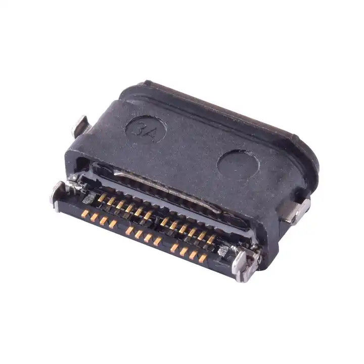USB4.0 Konektor Tipe C 24 Pin Waterproof IPX8 SMT Mid-Mount 0.4mm