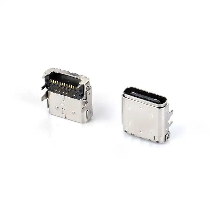 24 Pin USB Type C Female Connector DIP+SMT 3.4 Plug Depan Dan Patch Belakang Untuk Kabel Pengisian