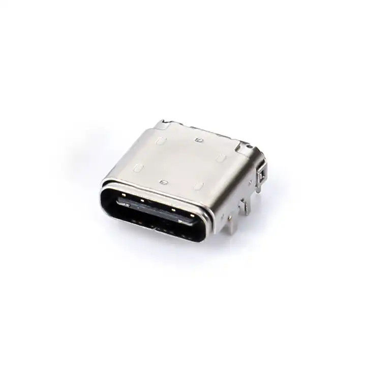 24 Pin USB Type C Female Connector DIP+SMT 3.4 Plug Depan Dan Patch Belakang Untuk Kabel Pengisian