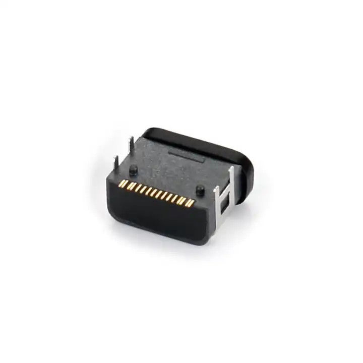 Pelabuhan kedap air 16Pin USB Type C Konektor Wanita SMT Empat-Pin DIP On Board Socket