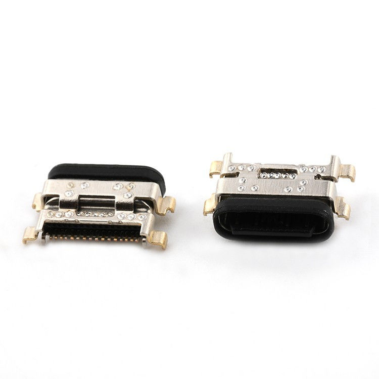 Menenggelamkan 1.13mm 16Pin IPX8 Waterproof USB Type C Female Socket Connector