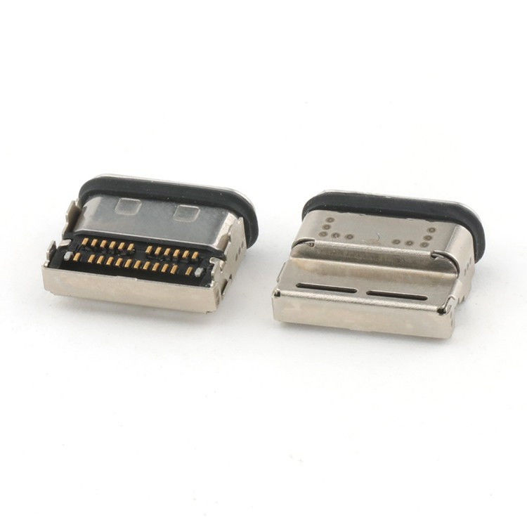 Konektor USB C 24 Pin SMT Tipe IPX8 Waterproof Konektor USB C Tipe Wanita