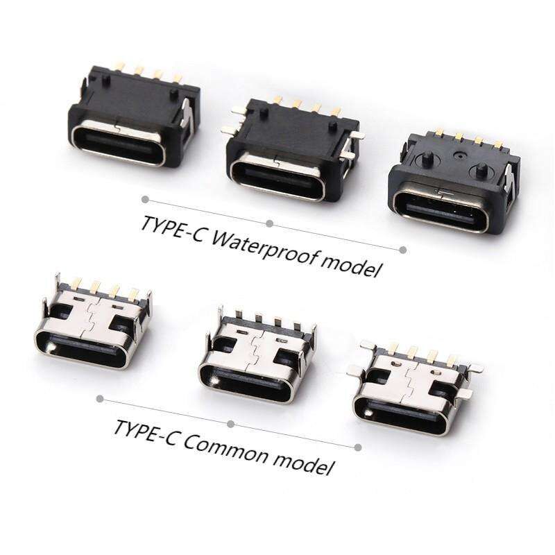 Waterproof Tembaga USB Tipe C 6 Pin Connector Wanita Data Transfer Kabel dengan 3A Max Rated Current dan 30V