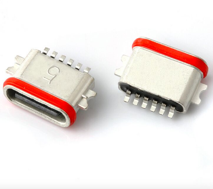 Produsen Profesional Konektor SMT Penuh USB Tipe C 6P Tahan Air IP67 Konektor USB 3.1 SMD
