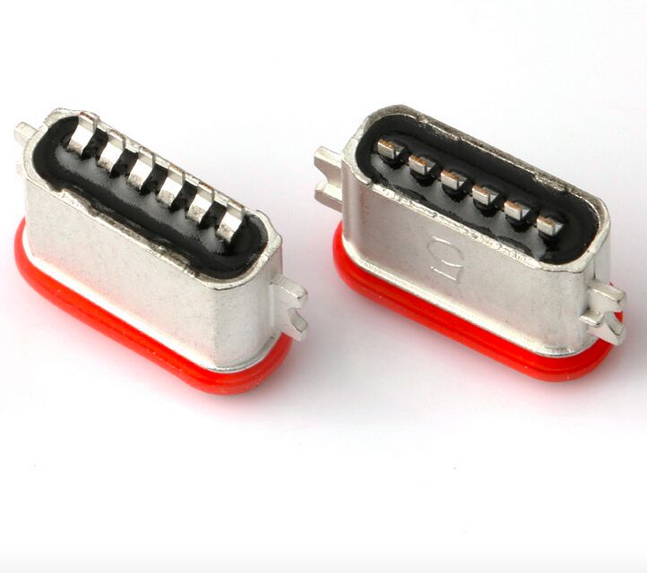 Produsen Profesional Konektor SMT Penuh USB Tipe C 6P Tahan Air IP67 Konektor USB 3.1 SMD