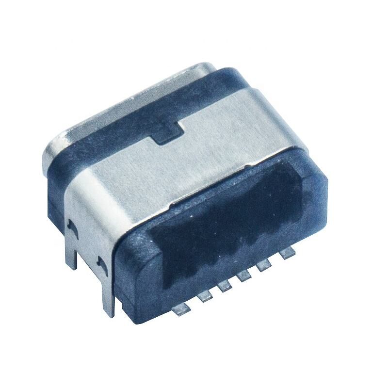 Konektor USB Tipe C Betina Pemasangan Panel Tahan Air PCB 6 Pin