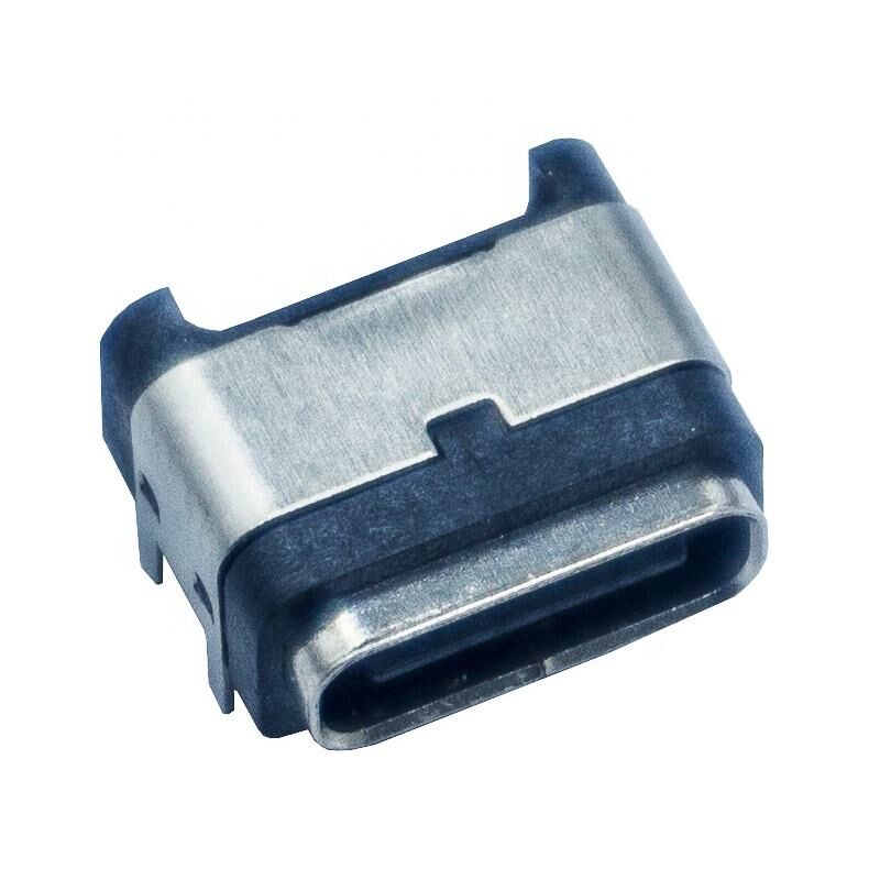 Konektor USB Tipe C Betina Pemasangan Panel Tahan Air PCB 6 Pin