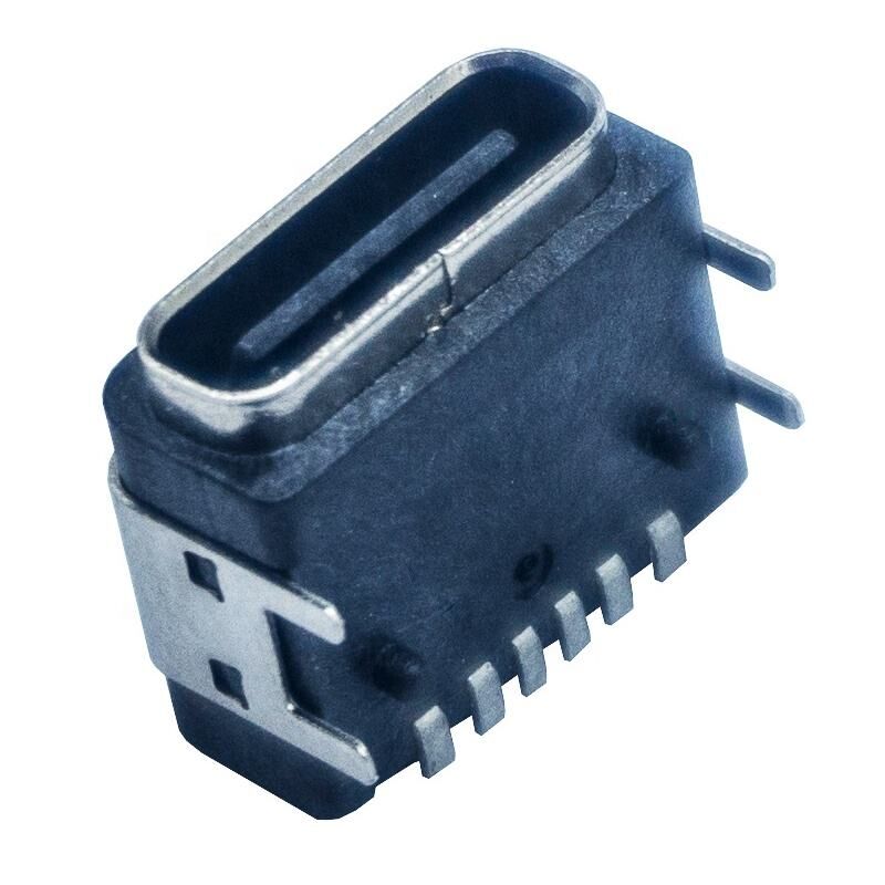 Konektor USB Tipe C Betina Pemasangan Panel Tahan Air PCB 6 Pin