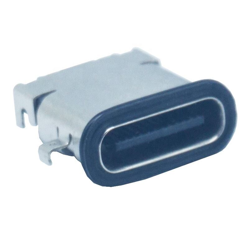 Konektor USB C 24pin 3.1 Tahan Air IPX7 untuk Papan Sirkuit Cerdas, Konektor Pengisi Daya Tipe c Solder