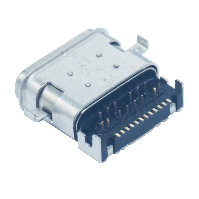 Konektor USB C 24pin 3.1 Tahan Air IPX7 untuk Papan Sirkuit Cerdas, Konektor Pengisi Daya Tipe c Solder