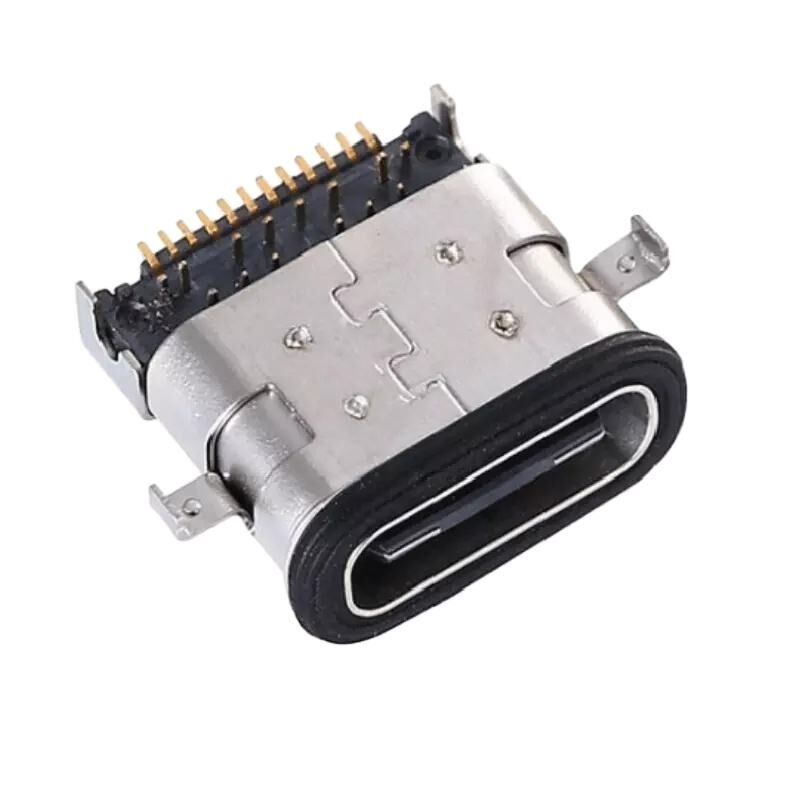 Konektor USB Tipe C IP67 Waterproof Mid Mount USB Tipe C 3.0 SMT Melalui Lubang Konektor USB Vertikal