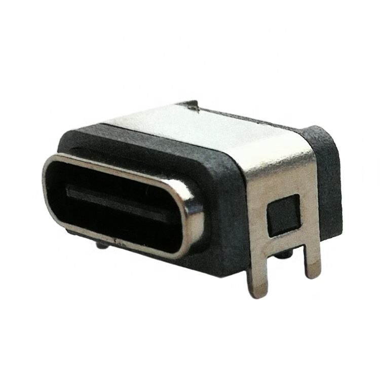 Konektor USB Tahan Air IP67 Konektor USB Tipe C Female Pemasangan Permukaan Horizontal 6pin