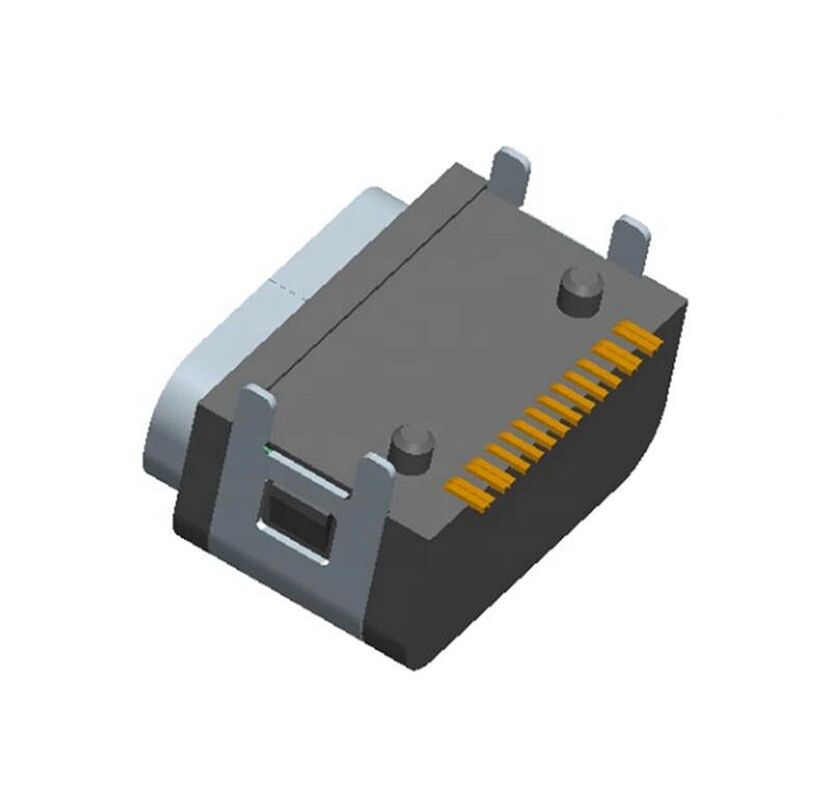 16pin USB Connector Wanita Waterproof Type-c Socket SMT IPX7