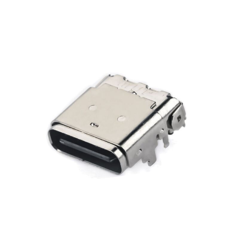 24PIN USB 3.1 Type C Female Hybrid Right-Angle Receptacle Connector untuk pengisian telepon dan transfer data cepat