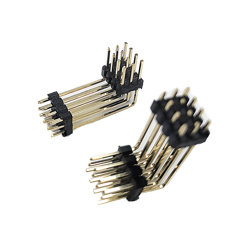 Konektor Pin Header Male Baris Ganda Pitch 2.54mm Lurus PCB Strip Header Berlapis Emas