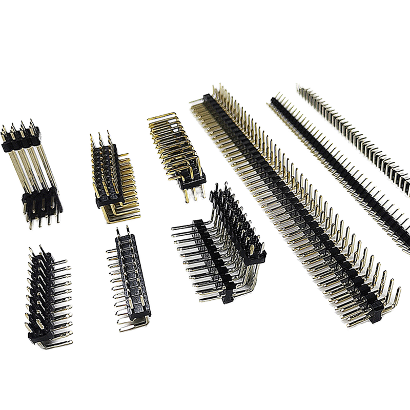 Konektor Pin Header Male Baris Ganda Pitch 2.54mm Lurus PCB Strip Header Berlapis Emas