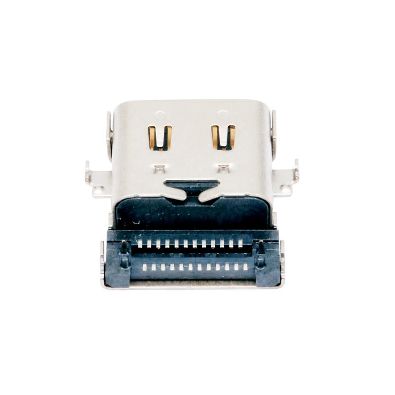Konektor Female PCB SMT DIP 24 Pin U4 Tahan Air USB 3.2 Tipe-C 40 Gbps Kustom Lapisan Emas Arus 5A