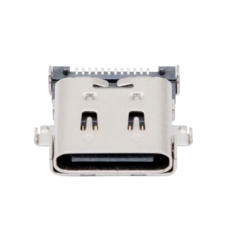 Konektor Female PCB SMT DIP 24 Pin U4 Tahan Air USB 3.2 Tipe-C 40 Gbps Kustom Lapisan Emas Arus 5A