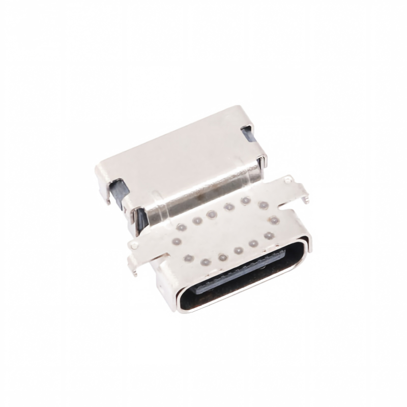 Konektor Female PCB SMT DIP 24 Pin U4 Tahan Air USB 3.2 Tipe-C 40 Gbps Kustom Lapisan Emas Arus 5A