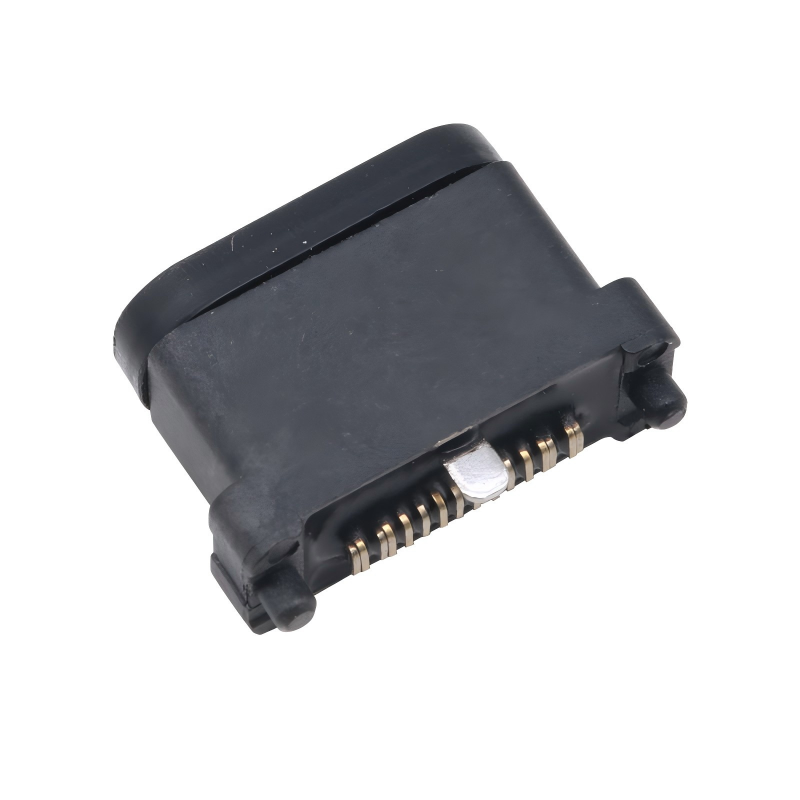 Konektor Female PCB SMT DIP Soket U4 24 Pin Tahan Air USB 3.2 Type-C 40 Gbps Berlapis Emas Stainless Steel 5A 100V AC
