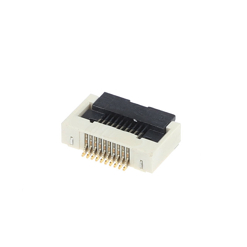 0.5mm Pitch Butterfly Lock FFC/FPCH Connector Hubungan bawah horizontal dengan 2.55H Height Flip Cover untuk Flat Flex Electronics