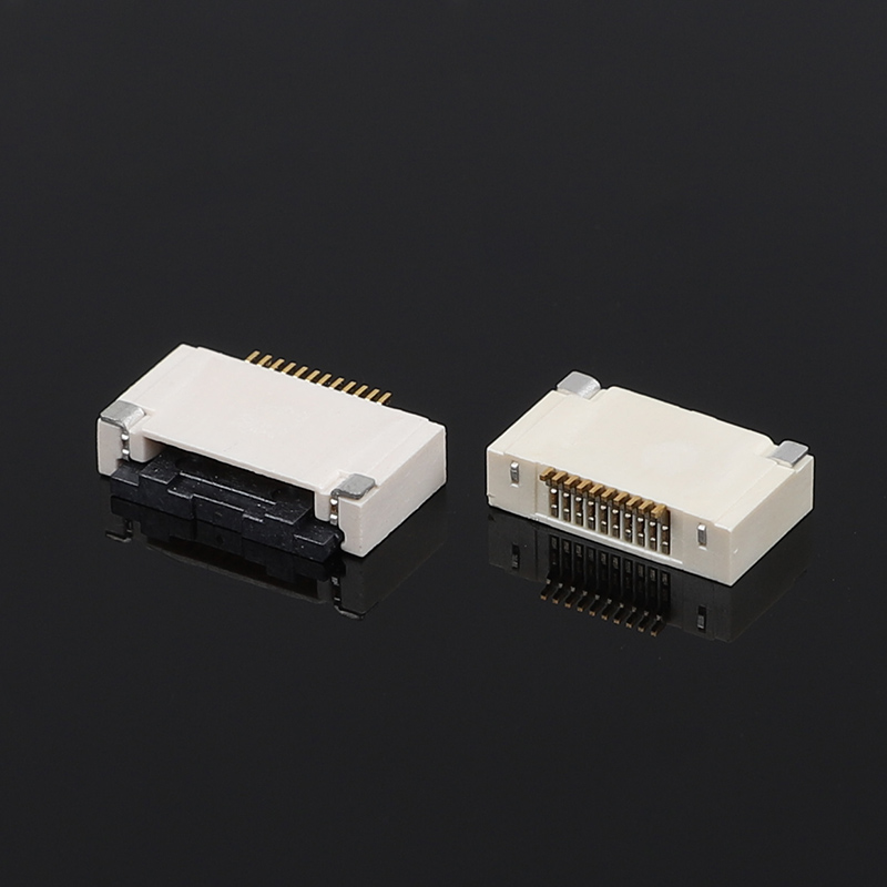 0.5mm Pitch Butterfly Lock FFC/FPCH Connector Hubungan bawah horizontal dengan 2.55H Height Flip Cover untuk Flat Flex Electronics