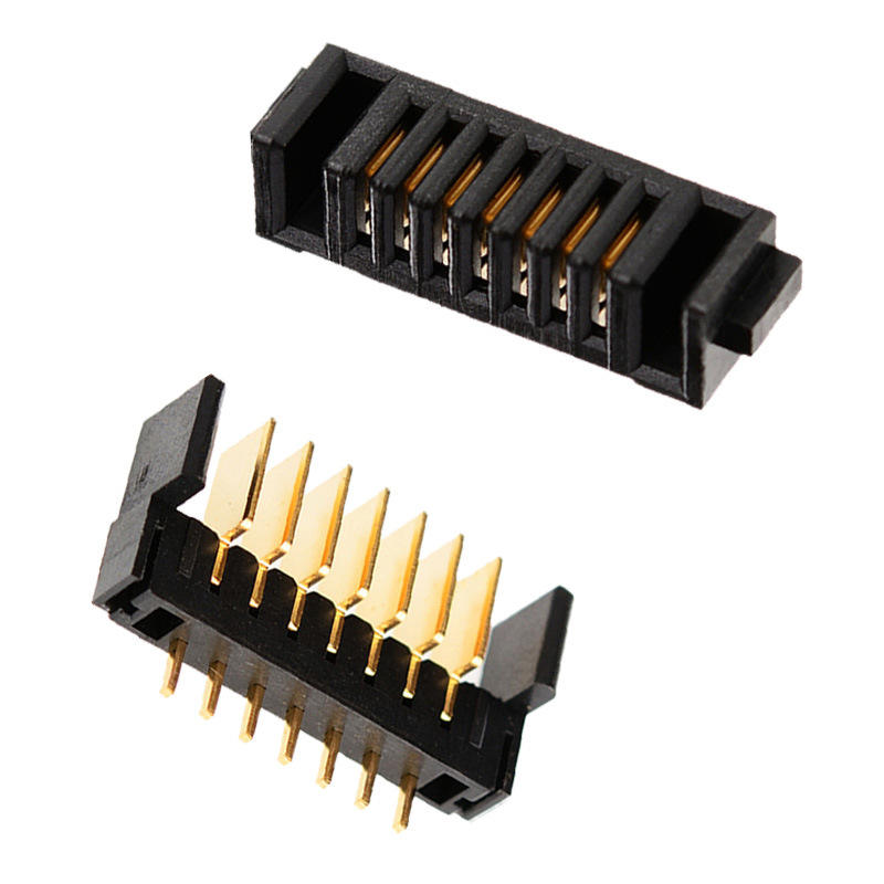 Konektor Dudukan Baterai Kunci Sidik Jari 7-PIN Jarak 2.0mm Bahan PBT Kontak Perunggu Fosfor