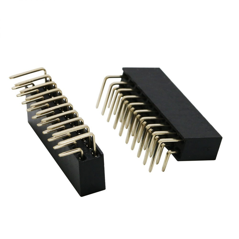 2X10P 20P Header Betina Baris Ganda Pitch 2.54mm Pin Bahan PBT Kontak Perunggu Fosfor