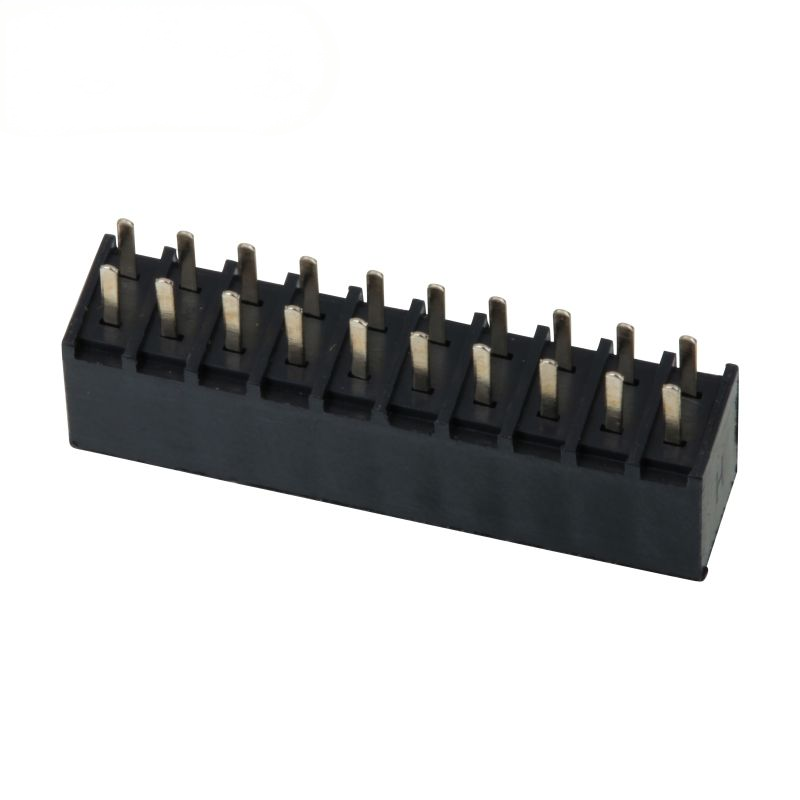Konektor Strip Pin Soket Header Female Lurus Baris Ganda Pitch 2.54 mm DIP Female Header