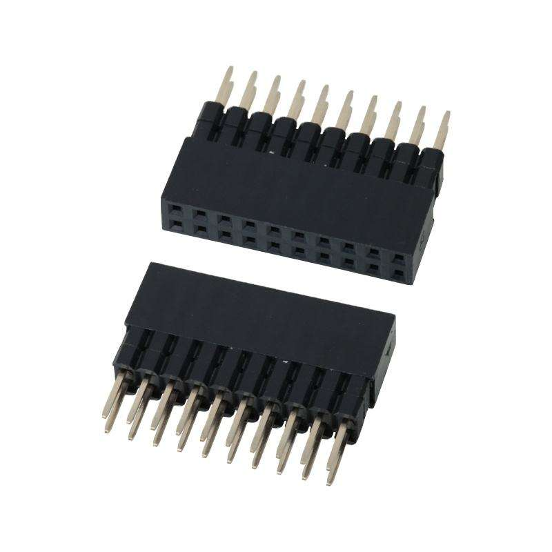 Konektor Pin Header Female Pitch 2.54mm, 0.64x0.4SQ Baris Ganda